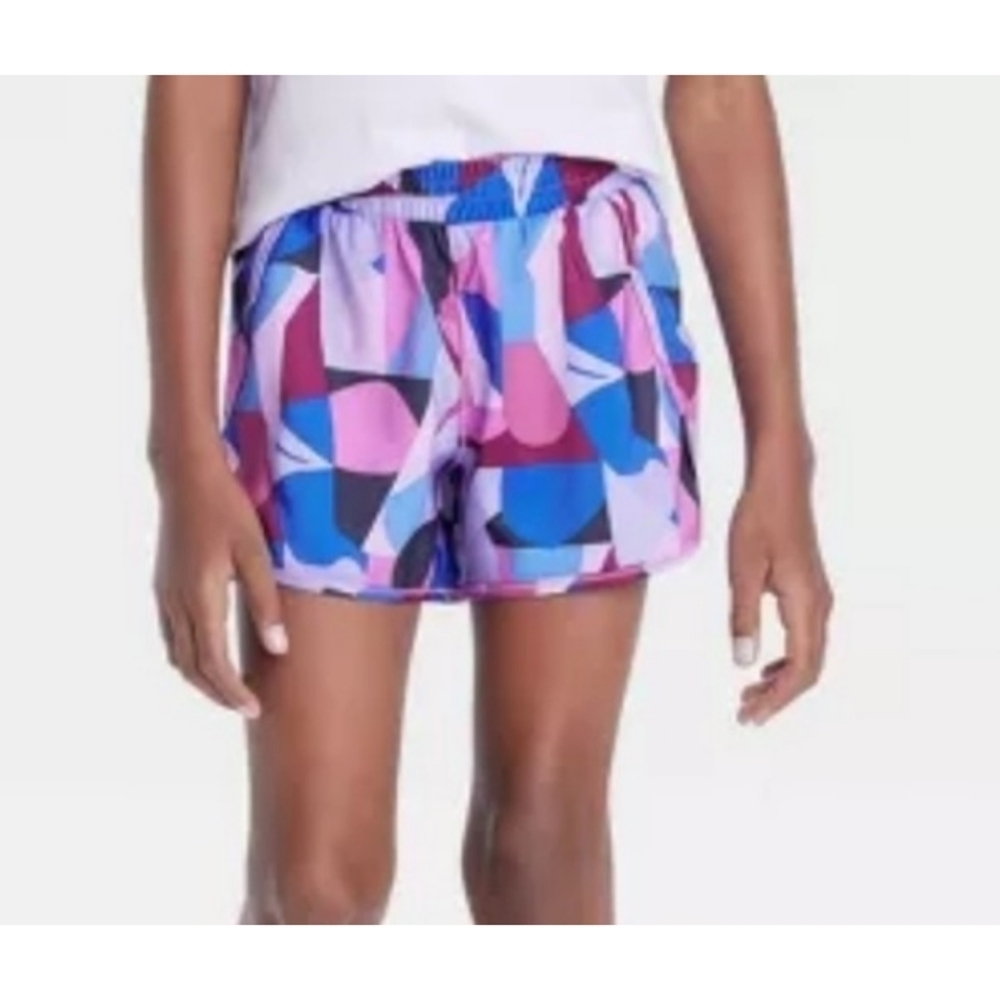 All in Motion Run shorts Purple Geometric Print Size XL (14)